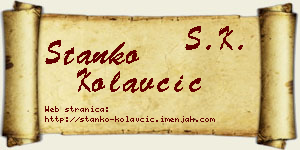 Stanko Kolavčić vizit kartica